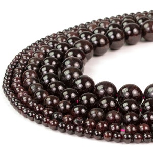 Natural Red Garnet Beads Round 4mm 6mm 8mm 10mm 12mm Full Strand 15.5 inch, wholesale mala beads