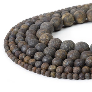 Natural Matte Bronzite Beads Strand 15&quot; Round Mala 4mm 6mm 8mm 10mm 12mm for Jewelery and Bracelet Making Prayer