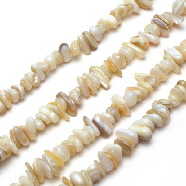 Natural Shell Chip Beads 5-8mm 32" Strand Undyed Trochid Crystal Gemstone Tiny For Jewelry Making Irregular Nugget