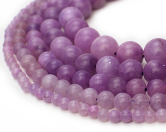 Purple Chalcedony Round Beads for Jewelry Making 4mm 6mm 8mm 10mm 12mm 15 inch Strand Loose Gemstone Mala Prayer Stone DIY Craft