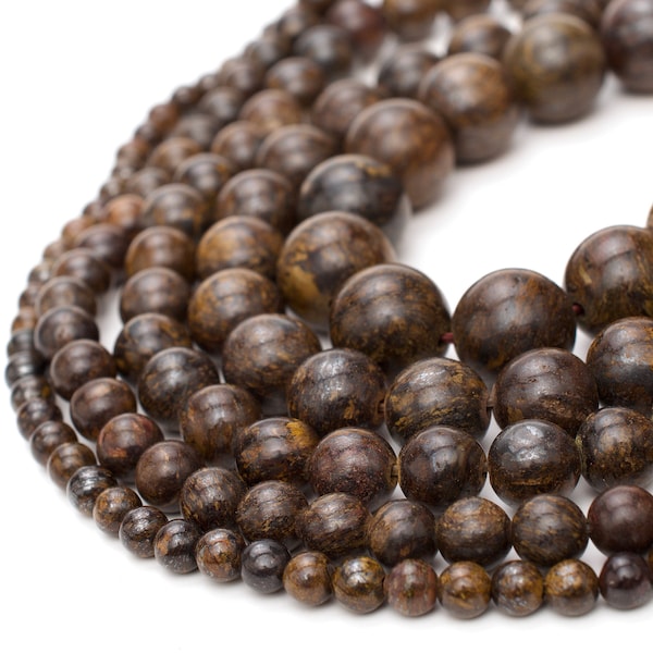 Natural Bronzite Beads Genuine Round 15" Strand For Jewelry Making 4mm 6mm 8mm 10mm 12mm