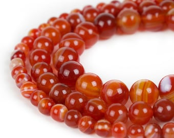 AAA QUALITY~~Natural Carnelian Smooth Round Beads 6.5 MM Carnelian Round Ball Beads Carnelian Gemstone Beads 1mm Hole Beads Jewelry Making