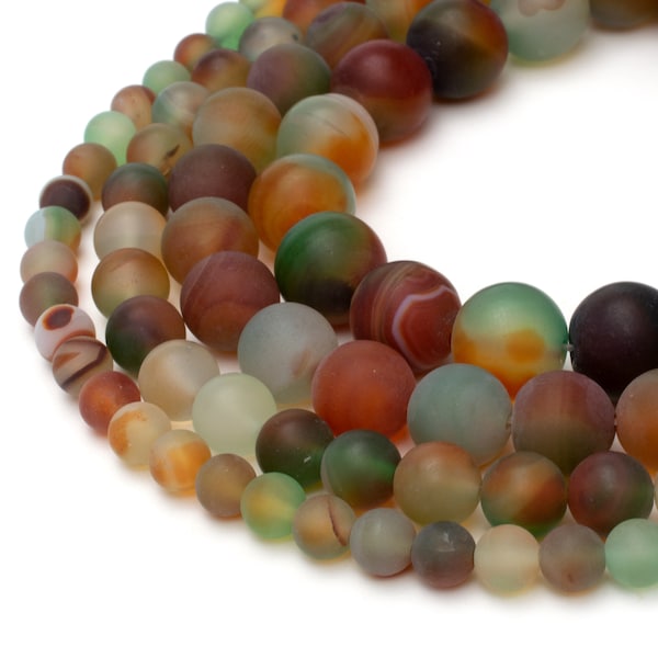 Natural Matte Peacock Agate Beads 4mm 6mm 8mm 10mm 12mm Round Dream Stone For Jewelry Making 15" Strand Gemstone