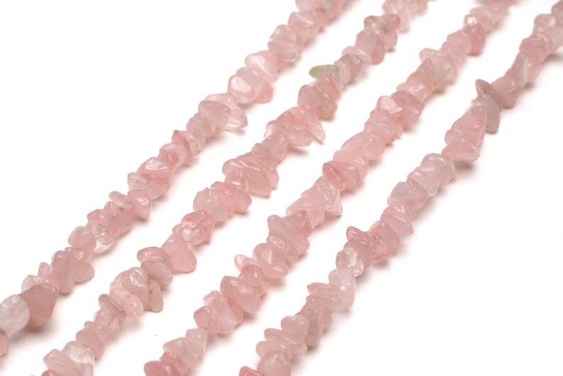Natural Rose Quartz Chip Beads Approx 5-8mm 32 Strand Tiny Crystal Gemstone For Jewelry Making Irregular Nugget image 1