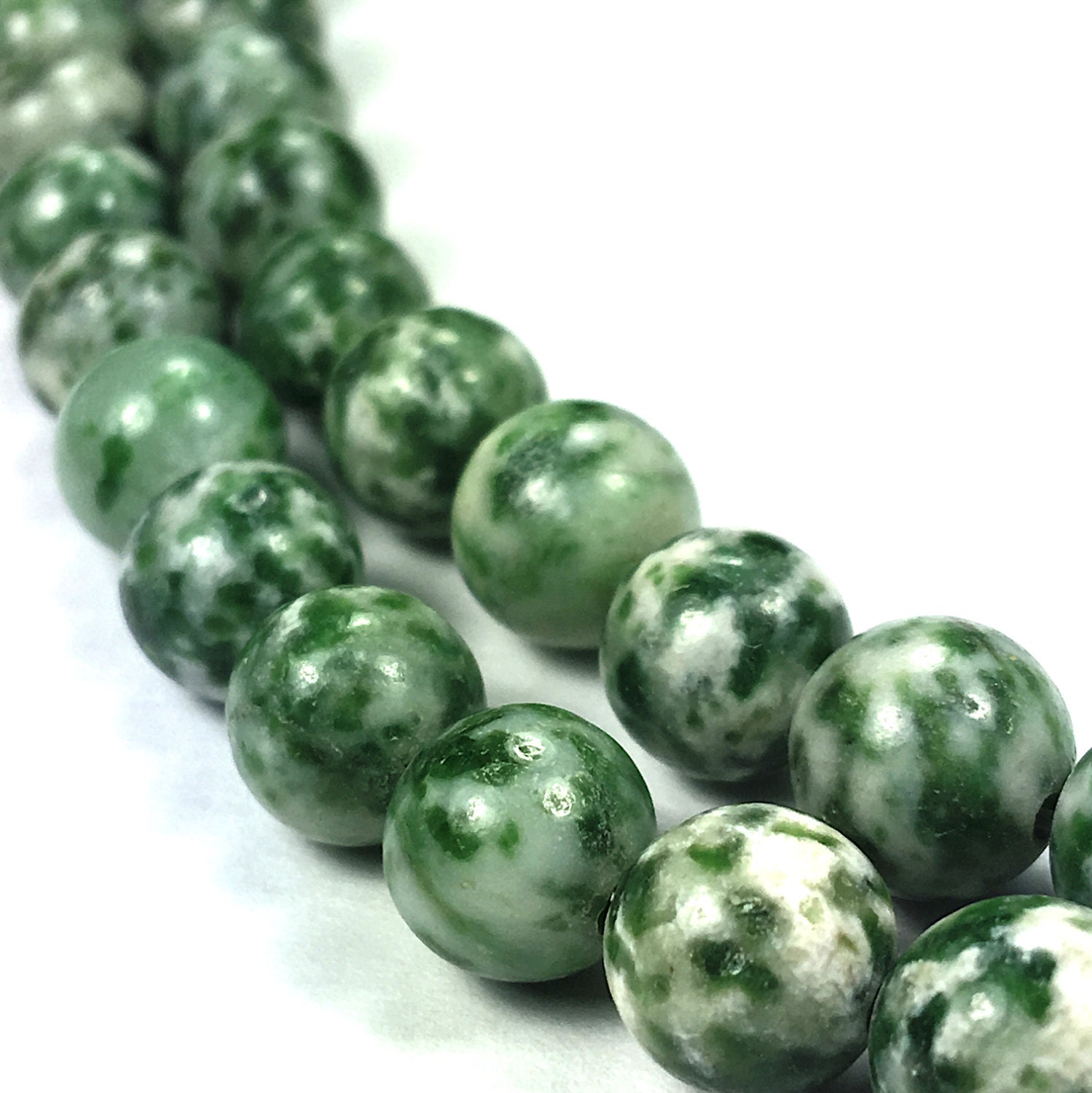 Genuine Green Moss Agate Beads for Jewelry Making Gemstone Semi Precious  Stone Round 10mm Strand 15(37-39pcs)