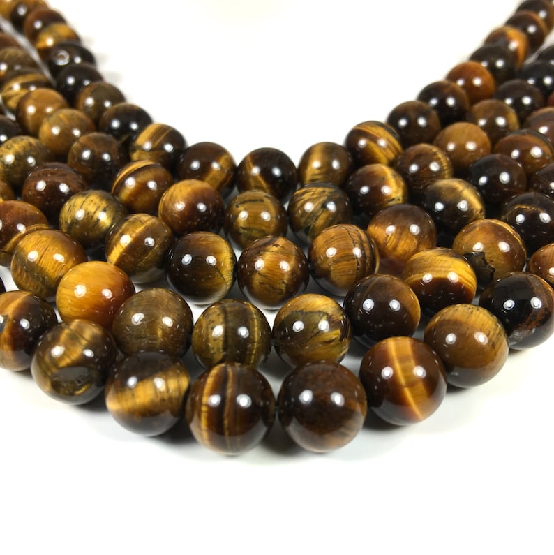 Natural Tiger Eye Beads 4mm 6mm 8mm 10mm 12mm Wholesale Round Gemstone 15.5 Full Strand mala stones image 4