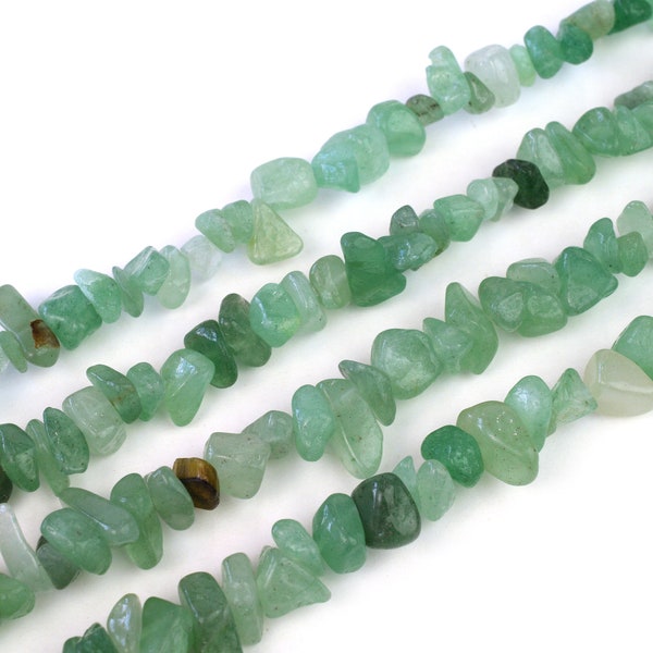 Green Aventurine Chip Beads Approx 5-8mm 32" Strand Tiny Crystal Gemstone For Jewelry Making Irregular Nugget