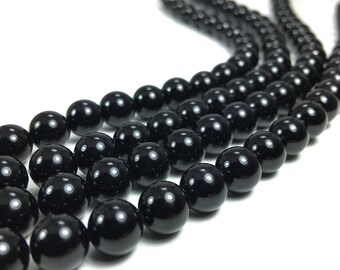 93 Perline Di Onice E Agata Nera Naturale, Rotonde E Lisce - Foto 8