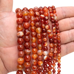 Dark Carnelian Beads, Full 15.5 Strand Natural Round Wholesale 4mm 6mm 8mm 10mm 12mm Jewelry Making image 2