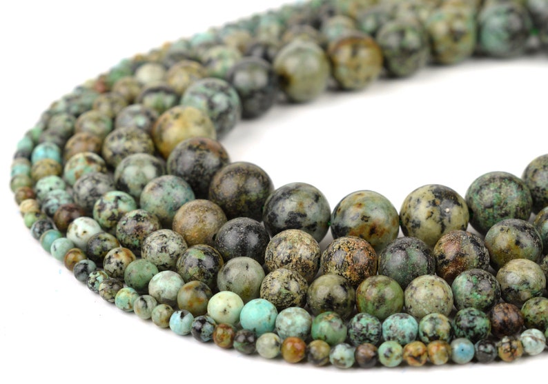 Full 15.5 Strand Natural Round Wholesale 4mm 6mm 8mm 10mm 12mm Natural African Turquoise Beads
