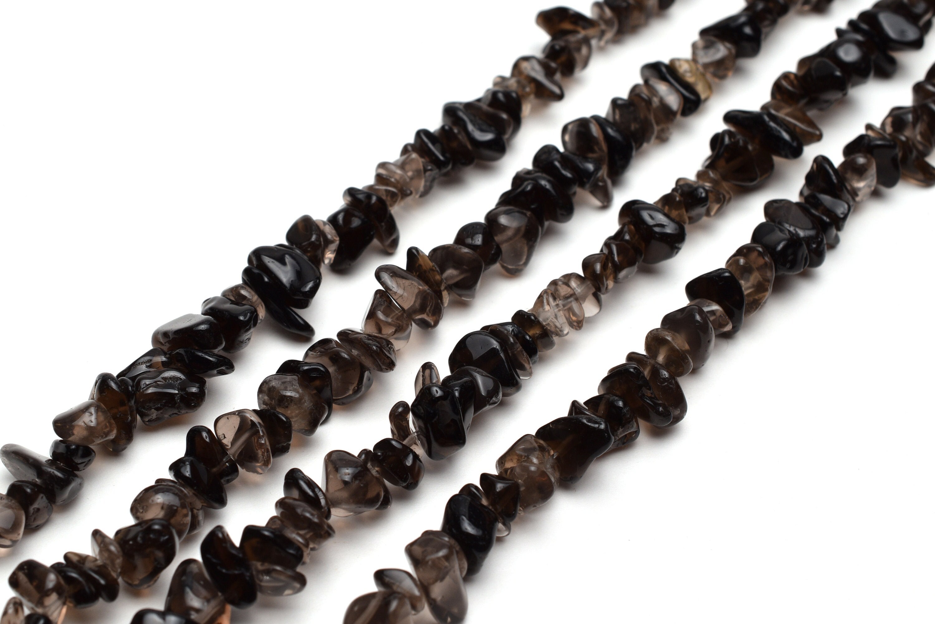 Brown Smoky Quartz Beads Chip Approx 3-8mm Long Strand Of 240+