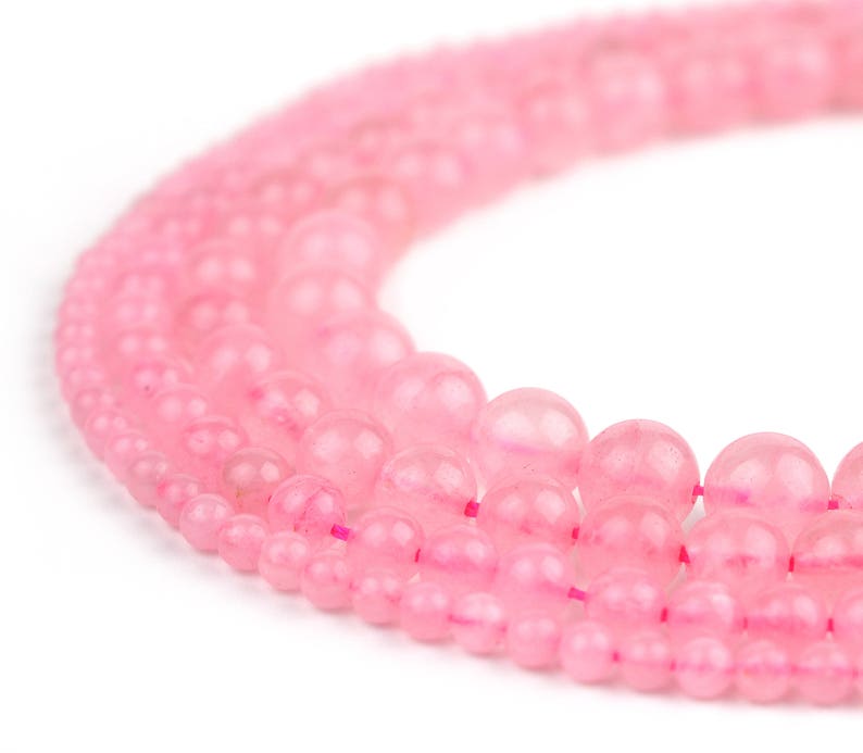 Rose Quartz Beads 4mm 6mm 8mm 10mm 12mm Polished Round 15.5 Full Strand Wholesale Gemstones image 1