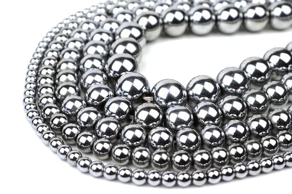 Polished Gemstone Hematite Faceted Beads in 4mm 6mm 8mm 10mm 12mm 14mm 