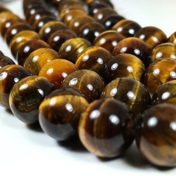 Natural Tiger Eye Beads 4mm 6mm 8mm 10mm 12mm Wholesale Round Gemstone 15.5  Full Strand Mala Stones 