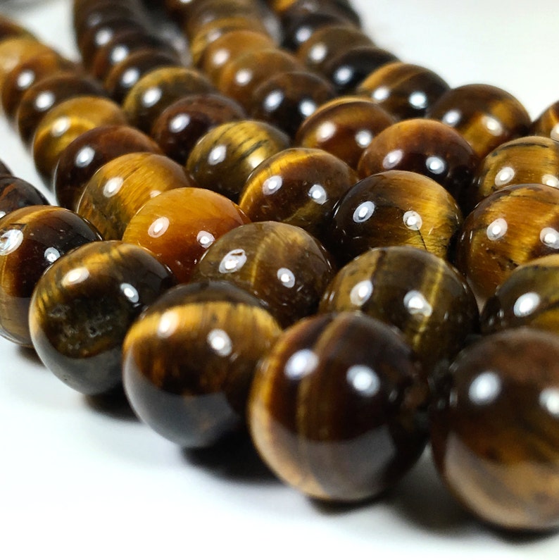 Natural Tiger Eye Beads 4mm 6mm 8mm 10mm 12mm Wholesale Round Gemstone 15.5 Full Strand mala stones image 5