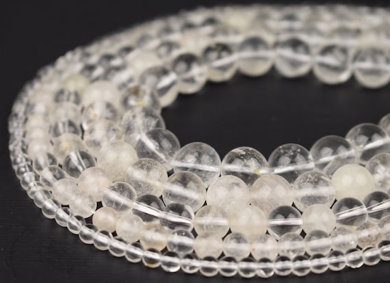 Natural Crystal Quartz Beads 4mm 6mm 8mm 10mm 12mm Loose Gemstone Round  Full Strand Wholesale