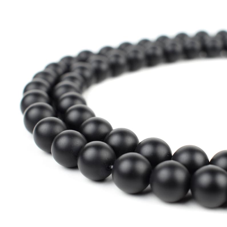 Natural Matte Black Onyx Beads 4mm 6mm 8mm 10mm 12mm 14mm Genuine Natural Stones 15.5 Full Strand Wholesale image 2