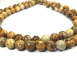 Natural Picture Jasper Beads, Full 15.5 Strand Natural Round Wholesale 4mm 6mm 8mm 10mm 12mm image 3