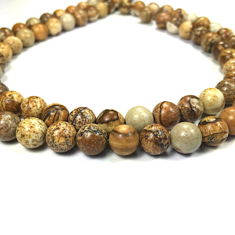 Natural Picture Jasper Beads, Full 15.5 Strand Natural Round Wholesale 4mm 6mm 8mm 10mm 12mm image 3