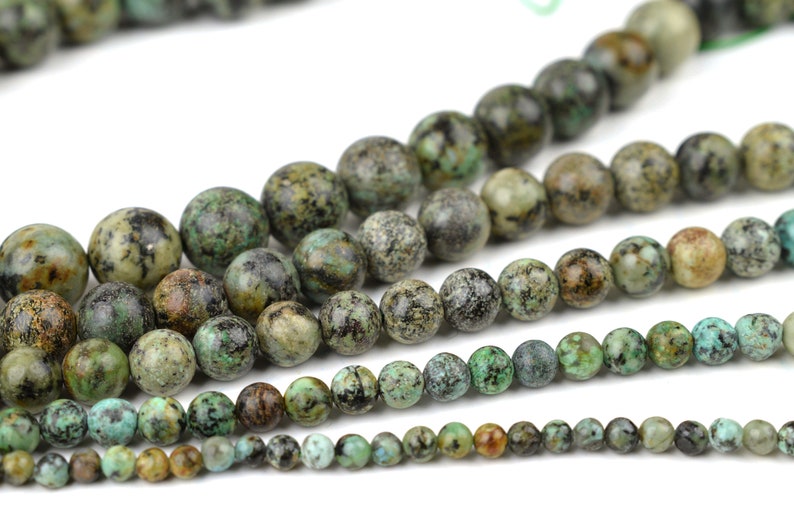 Full 15.5 Strand Natural Round Wholesale 4mm 6mm 8mm 10mm 12mm Natural African Turquoise Beads