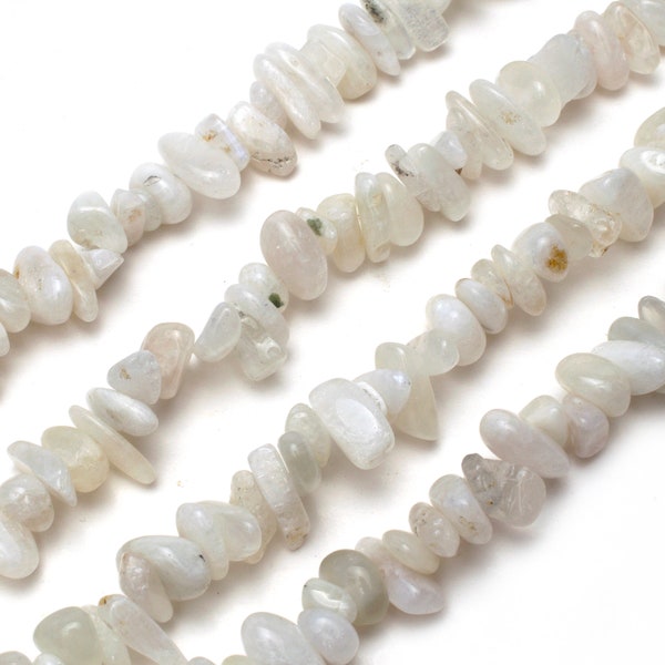 Natural Moonstone Chip Beads 5-8mm 32" Strand Crystal Gemstone Tiny For Jewelry Making Irregular Nugget