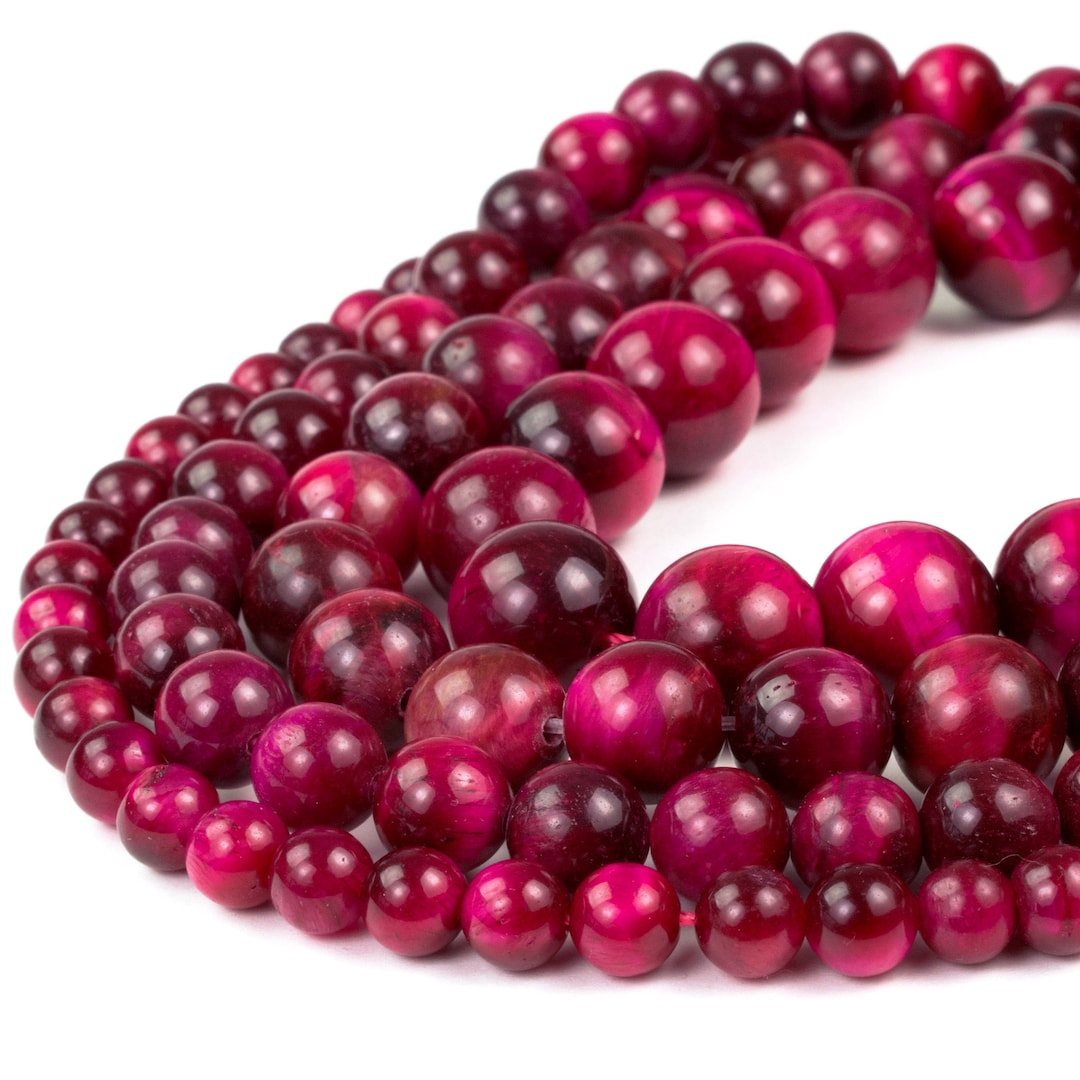 Pink Tiger Eye Beads 4mm 6mm 8mm 10mm 12mm Wholesale Round Gemstone 15.