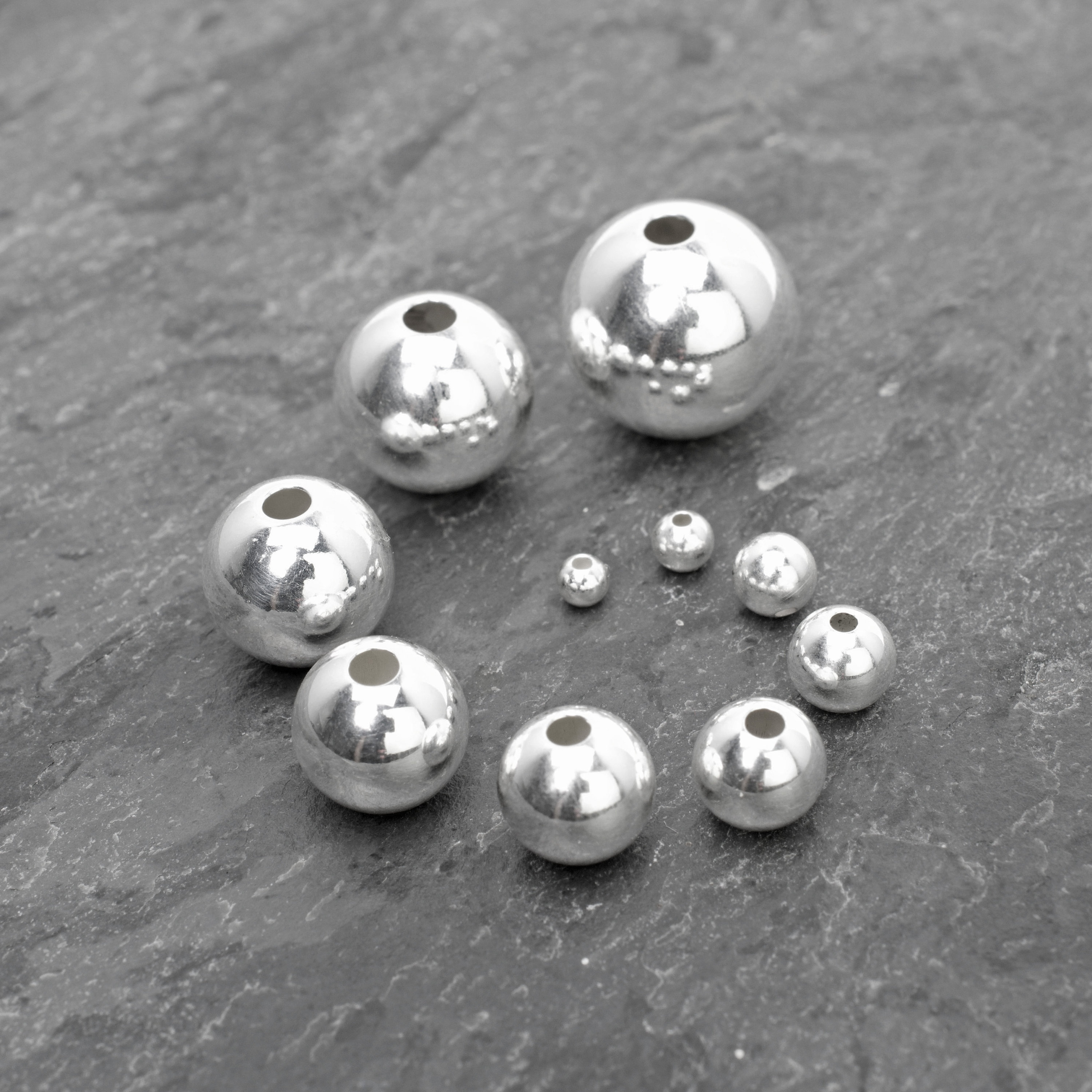 10pcs x .925 Sterling Silver Sparkle Disco Ball Spacer Beads 6mm #SS61