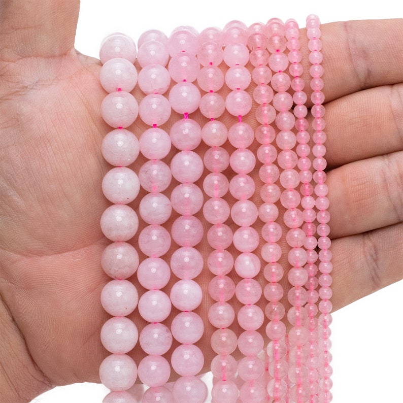 Rose Quartz Beads 4mm 6mm 8mm 10mm 12mm Polished Round 15.5 Full Strand Wholesale Gemstones image 2