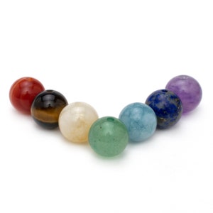Natural Chakra 7 Crystal Beads | Round Gemstone Healing Stones Set Yoga | 4mm 6mm 8mm 10mm 12mm Mala Loose Bead For Jewelry Bracelet Making
