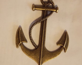 Anchor Charms, Nautical Large Achor Charms, Antique Bronze, For Jewelry Making