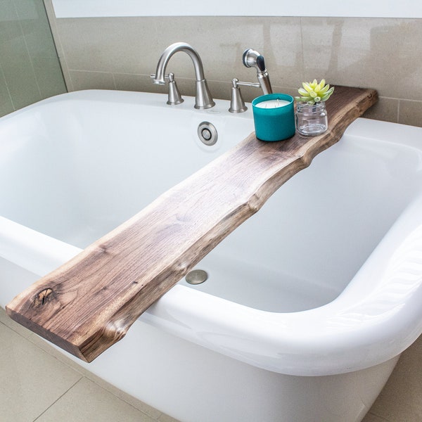 Bath Caddy Live Edge Etsy