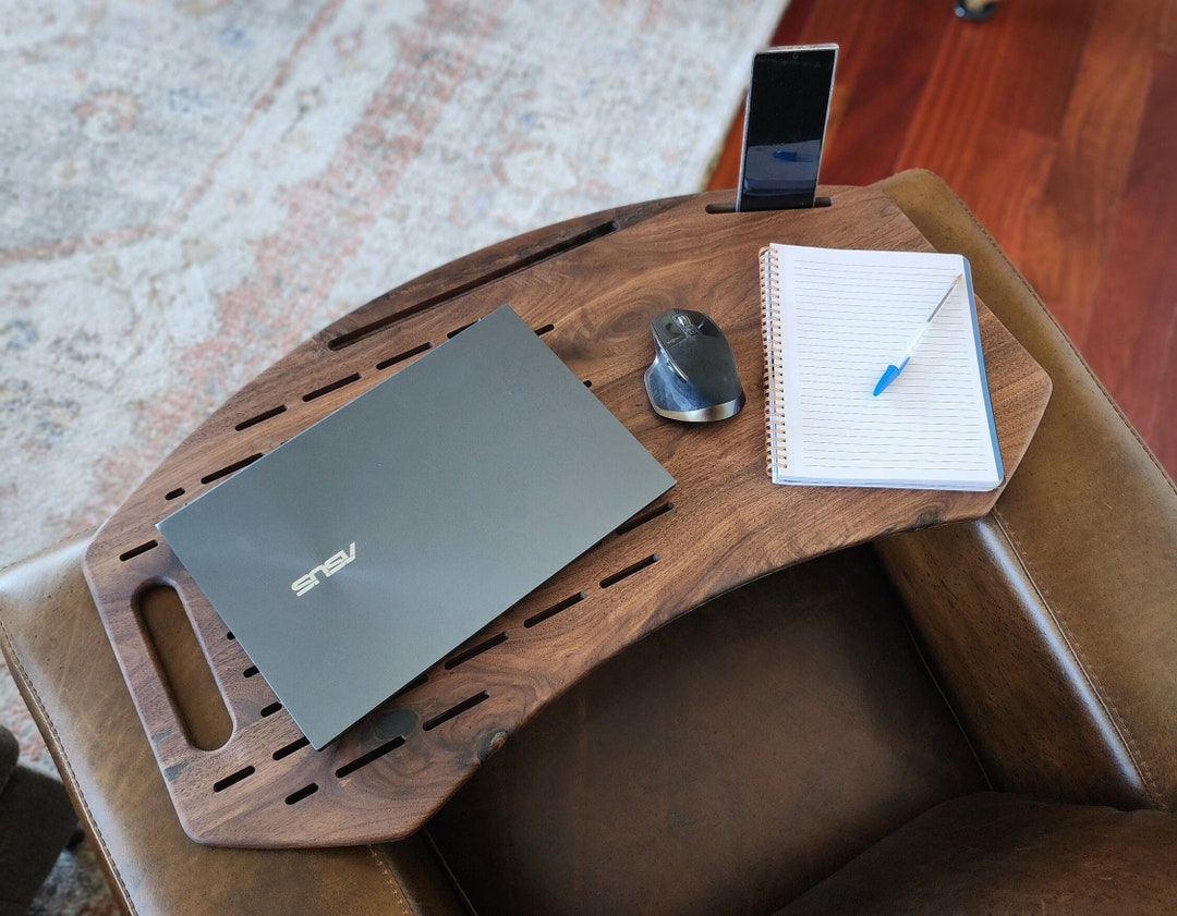 Custom Lap Board, Solid Walnut Lap Desk, Lap Desk With Tablet and Phone