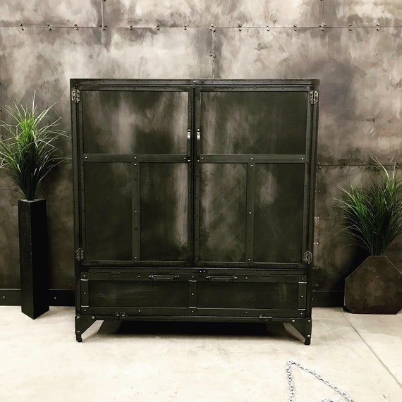 Industrial Steel Armoire Tv Stand Industrial Cabinet