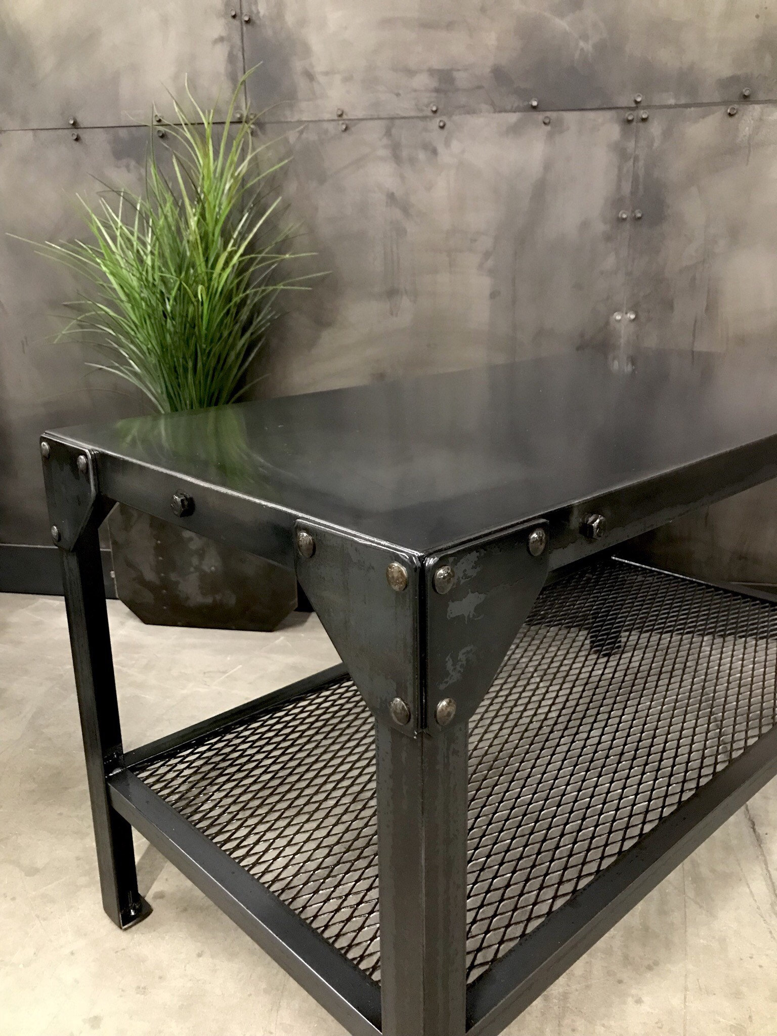 Industrial coffee table/ end table. Etsy