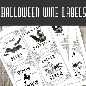 HALLOWEEN WINE LABELS/Halloween party/party favors/spooky drinks
