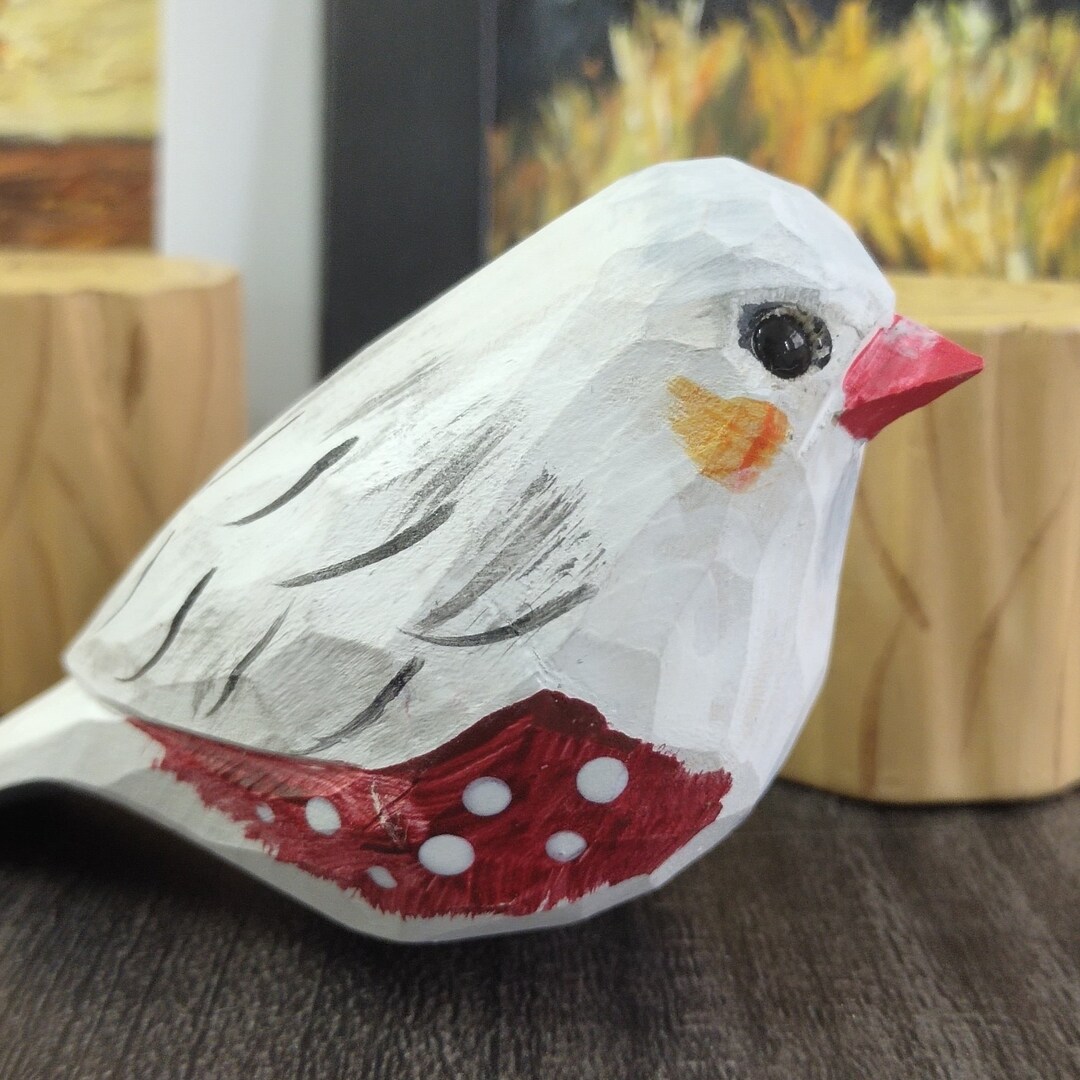 Handcraft Wooden Robin Statue,wooden Bird Sculpture,bird Figurines,bird ...