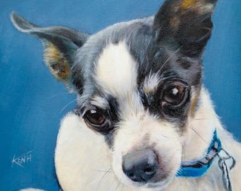 Pet portrait, Custom Pet Painting From your Photo, Oil Painting Portrait ON CANVAS unstretched, (not framed)