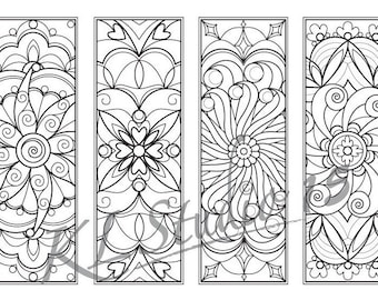 Mandala Coloring Bookmarks Instant Download Relax Designs To Color For Adults Print And