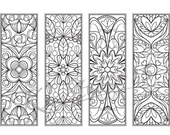 Mandala Coloring Bookmarks Instant Download Relax Designs To Color For Adults Print And