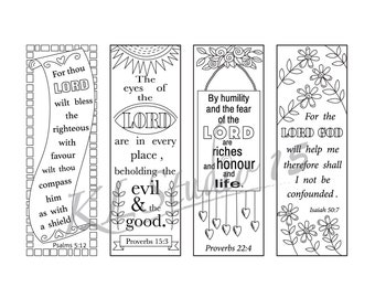 Bible Verse Coloring Bookmarks #5 | Printable Scripture Set | Instant Download
