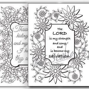Bible Verse Coloring Pages#2, 4 coloring pages , Instant Download