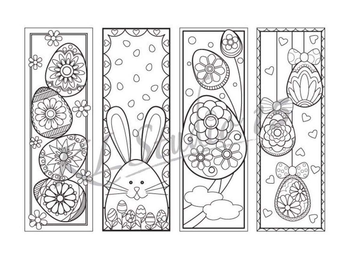 Easter- Coloring Bookmarks Page, Instant Download, Relax Mandala ...