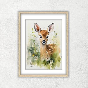 Fawn Watercolor Printable-1 - Wall Art Digital Download-Downloadable Digital Print-JPG image-digital print