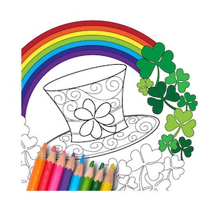 St.Patrick's Day Coloring page, St Patricks Day Clipart, Relax Mandala Design, coloring Instant Download image 1