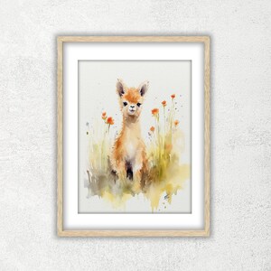 Lama-2 Watercolor Printable - Wall Art Digital Download-Downloadable Digital Print-JPG image-digital print