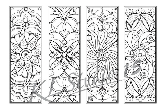 mandala coloring bookmarks instant download relax mandala etsy