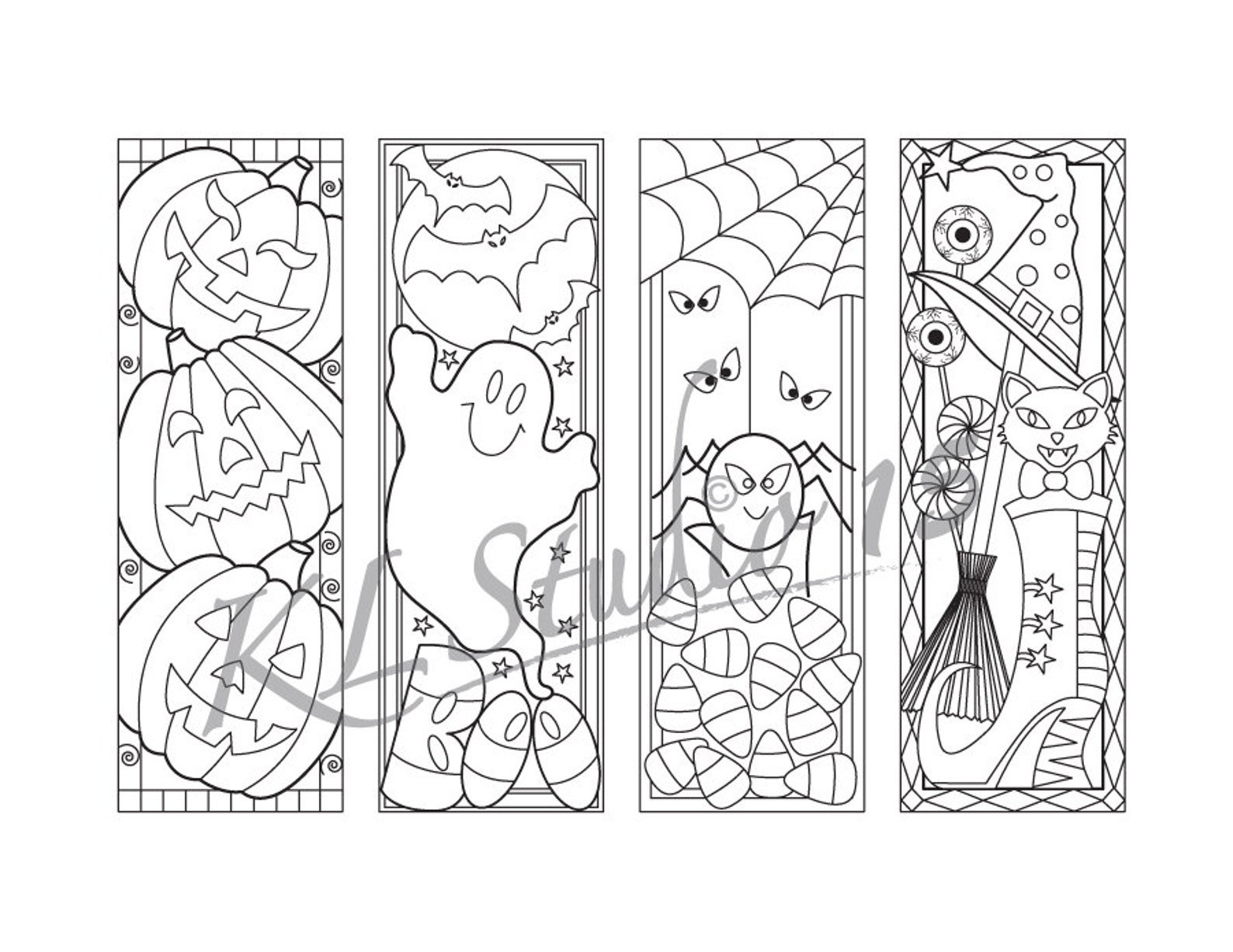 halloween-coloring-bookmarks-page-instant-download-relax-etsy