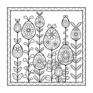 Easter Coloring page,  Instant Download, Relax Easter Designs to Color for Adults to Print and Color