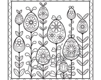 Easter Coloring page,  Instant Download, Relax Easter Designs to Color for Adults to Print and Color