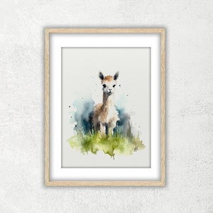 Lama-1 Watercolor Printable - Wall Art Digital Download-Downloadable Digital Print-JPG image-digital print